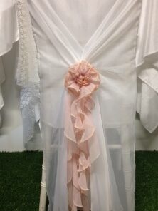 Alternative view of White Voile Tiffany Chair Back ex Frilly