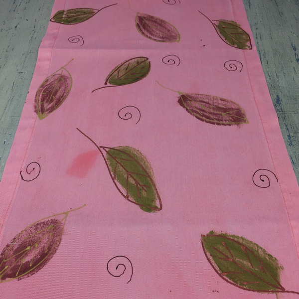 Terracotta Hand Painted Leaves Runners