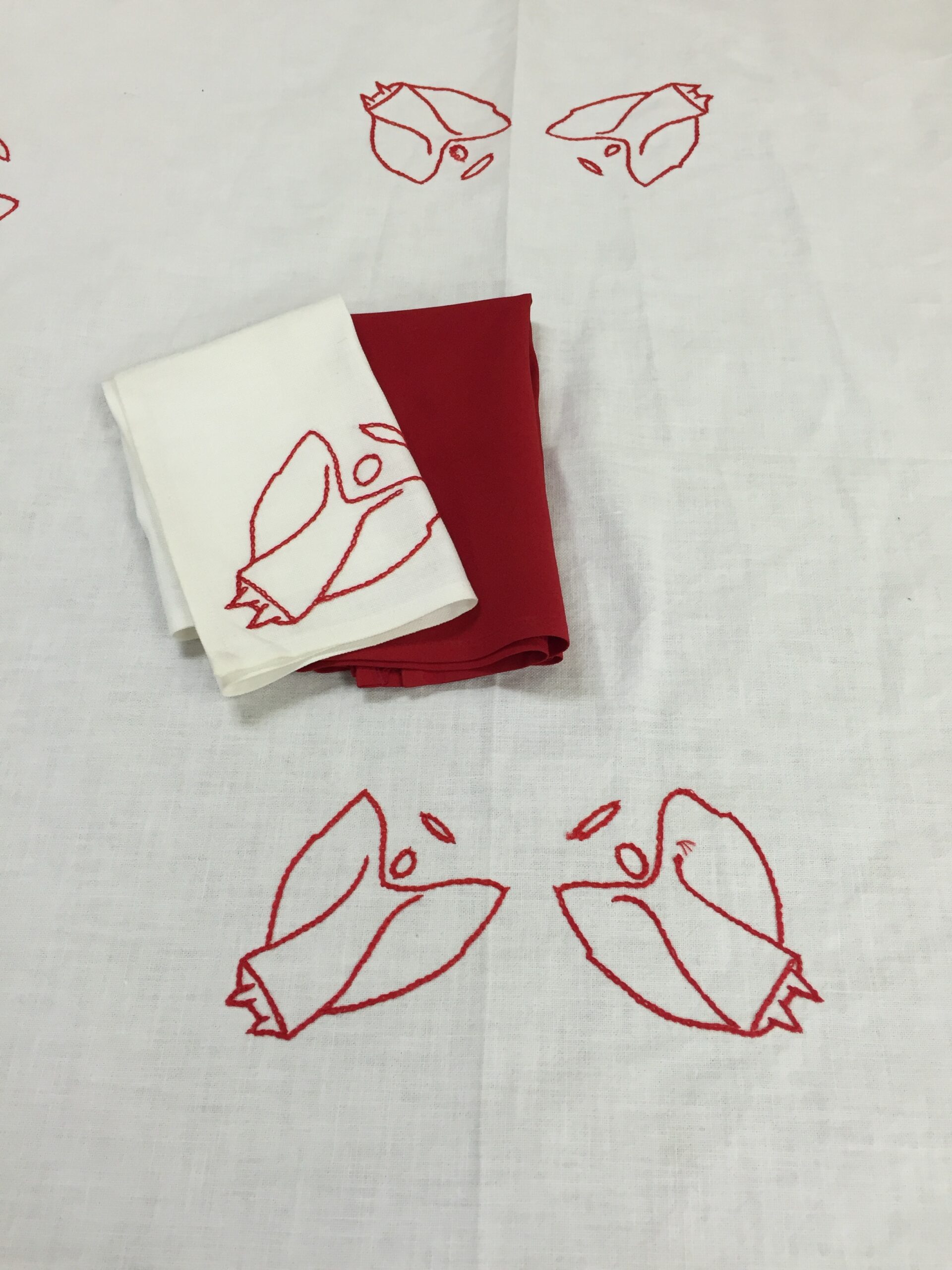 White with Red Embroidered Angel Overlay - Image 2
