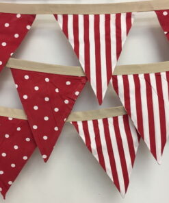 Red and White Stripe Dot Bunting
