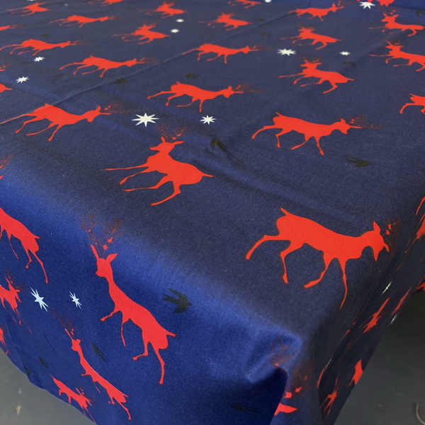 Navy Red Christmas Reindeer Tablecloths