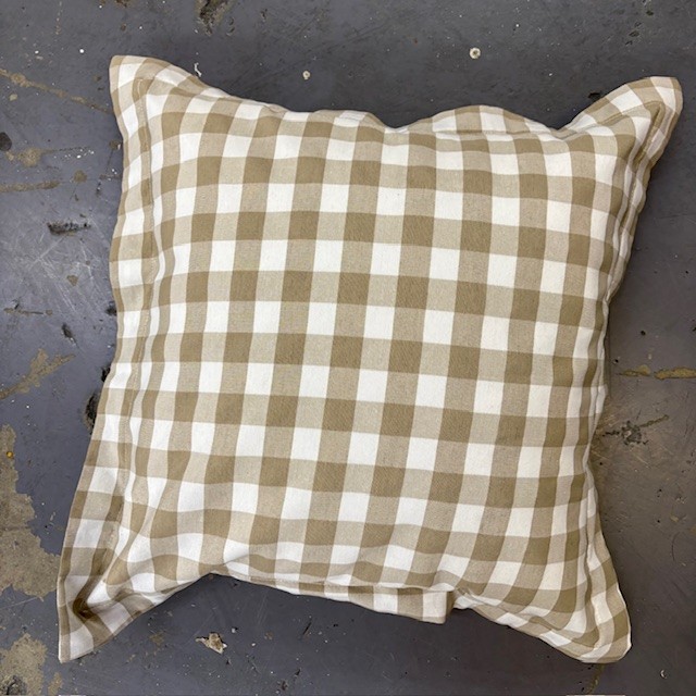 Stone White Med Check Scatter Cushions