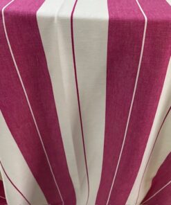 Cerise White Cotton Stripe Tablecloths